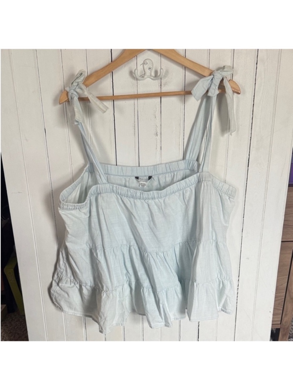 American Eagle Outfitters Tiered Tank Top Light Blue Size XXL